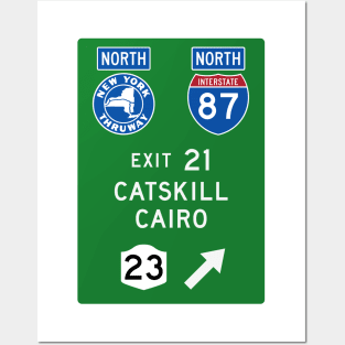 New York Thruway Northbound Exit 21: Catskill Cairo Route 23 Posters and Art